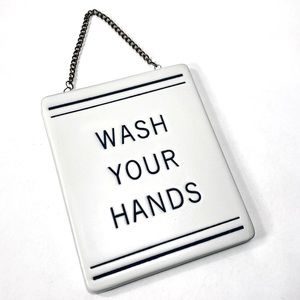 Hearth & Hand Magnolia Stoneware 'Wash Your Hands" Wall Hanging Plaque